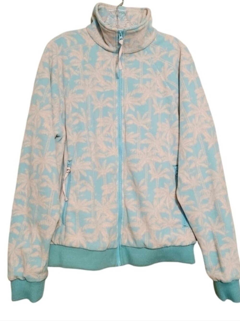 Chubbies | Men's Palm Tree Graphic Printed Full Zipper Sweatshirt (Size Large)